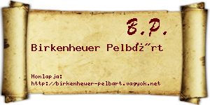 Birkenheuer Pelbárt névjegykártya